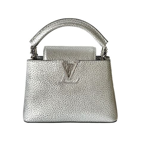 silver metallic louis vuitton bag